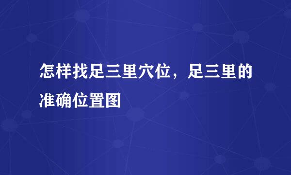 怎样找足三里穴位，足三里的准确位置图