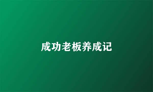 成功老板养成记