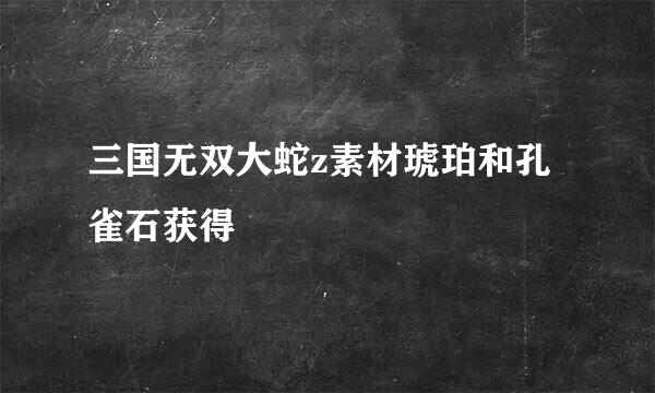 三国无双大蛇z素材琥珀和孔雀石获得