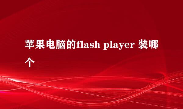 苹果电脑的flash player 装哪个