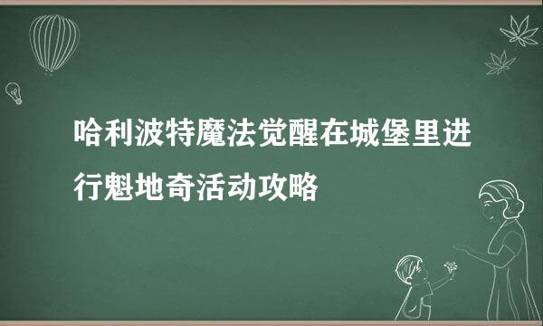 哈利波特魔法觉醒在城堡里进行魁地奇活动攻略