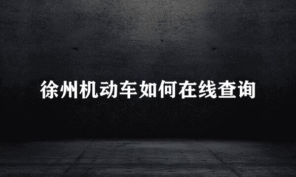 徐州机动车如何在线查询