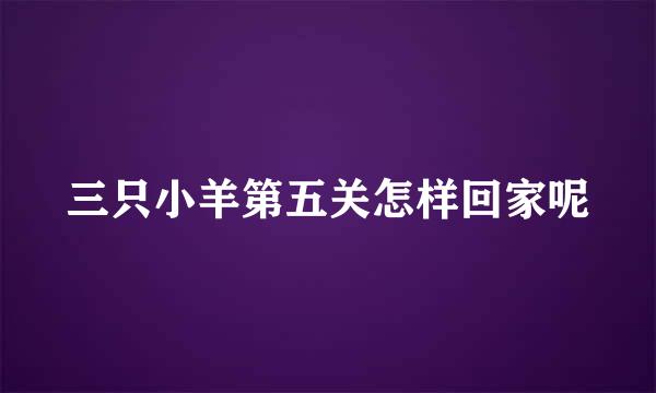三只小羊第五关怎样回家呢
