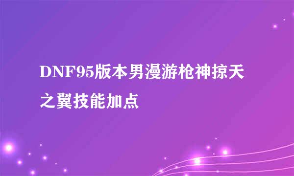 DNF95版本男漫游枪神掠天之翼技能加点