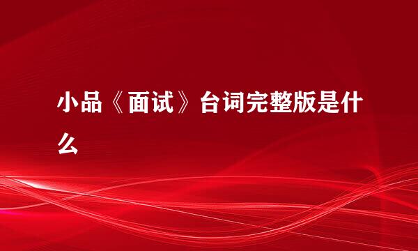 小品《面试》台词完整版是什么