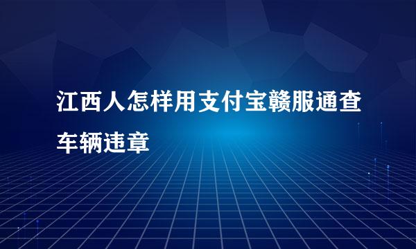 江西人怎样用支付宝赣服通查车辆违章
