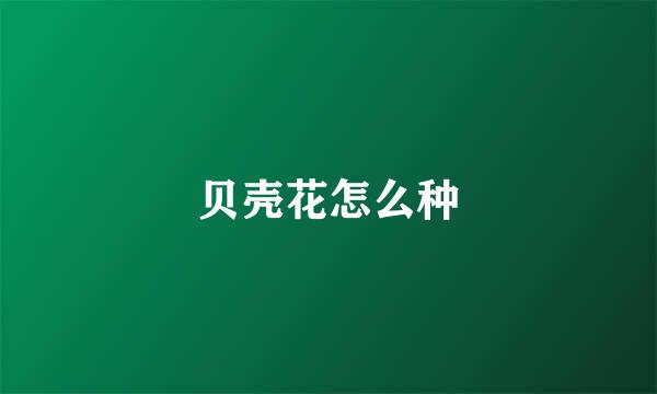贝壳花怎么种