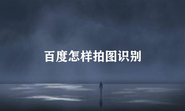 百度怎样拍图识别