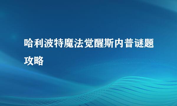 哈利波特魔法觉醒斯内普谜题攻略