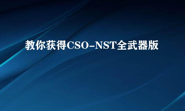 教你获得CSO-NST全武器版