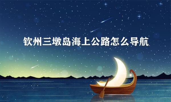 钦州三墩岛海上公路怎么导航