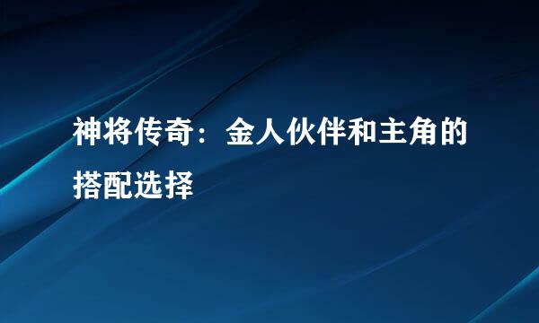 神将传奇：金人伙伴和主角的搭配选择