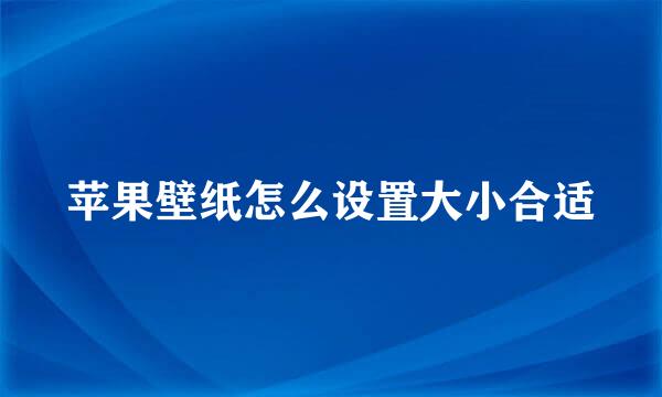 苹果壁纸怎么设置大小合适