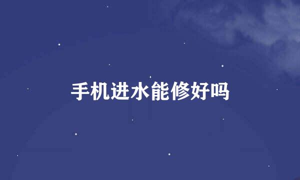 手机进水能修好吗