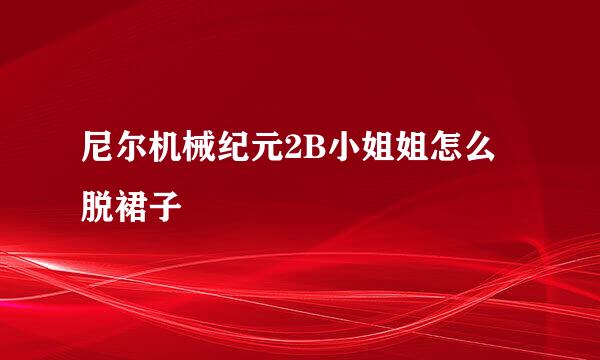 尼尔机械纪元2B小姐姐怎么脱裙子