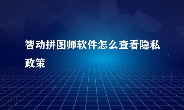 智动拼图师软件怎么查看隐私政策