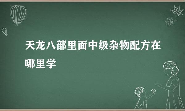 天龙八部里面中级杂物配方在哪里学