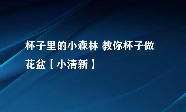 杯子里的小森林 教你杯子做花盆【小清新】