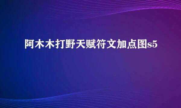 阿木木打野天赋符文加点图s5