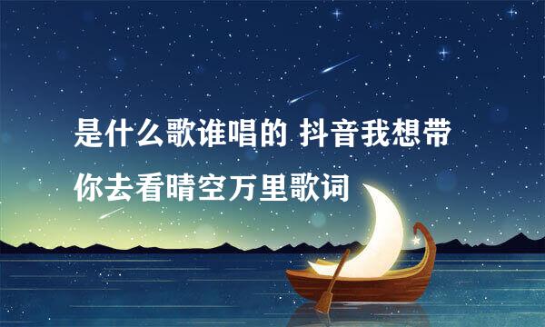 是什么歌谁唱的 抖音我想带你去看晴空万里歌词