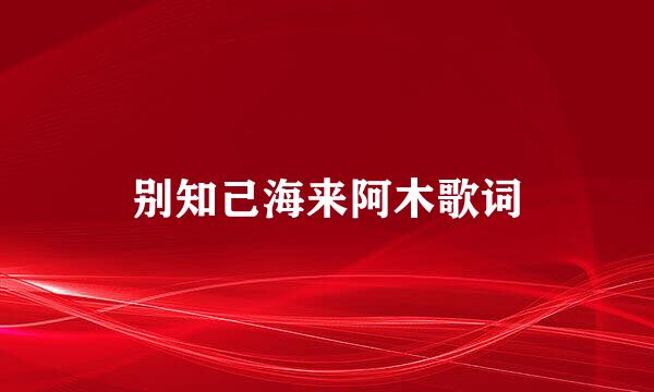 别知己海来阿木歌词