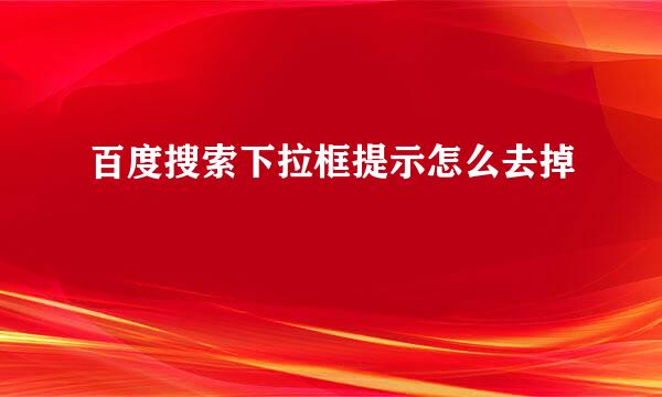 百度搜索下拉框提示怎么去掉