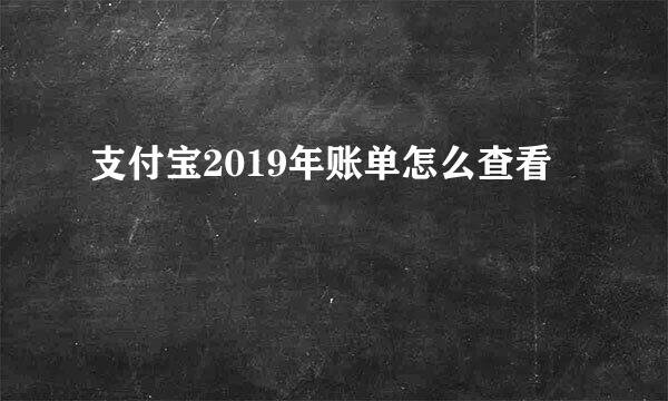 支付宝2019年账单怎么查看