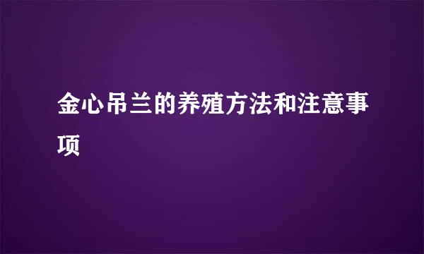 金心吊兰的养殖方法和注意事项