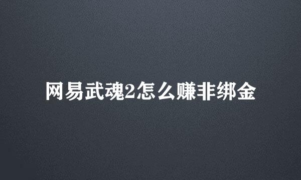 网易武魂2怎么赚非绑金