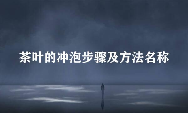 茶叶的冲泡步骤及方法名称