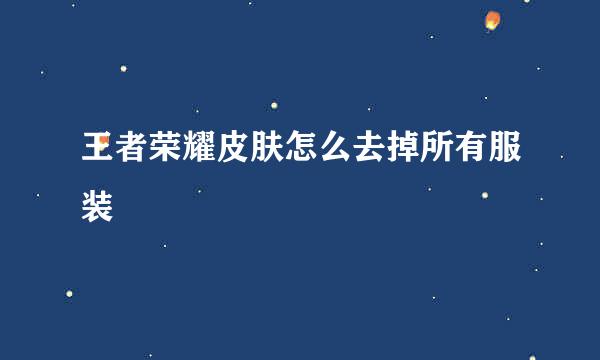 王者荣耀皮肤怎么去掉所有服装
