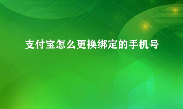 支付宝怎么更换绑定的手机号