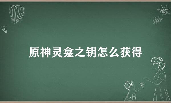 原神灵龛之钥怎么获得