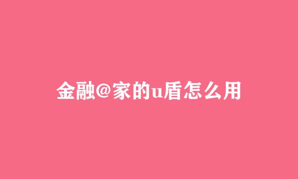 金融@家的u盾怎么用