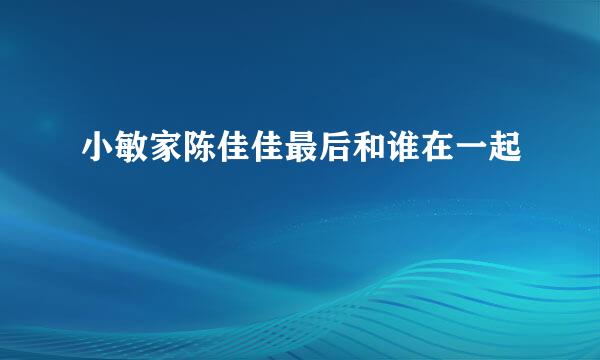 小敏家陈佳佳最后和谁在一起