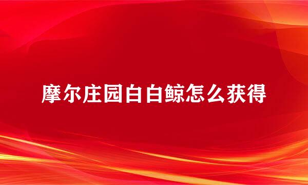 摩尔庄园白白鲸怎么获得