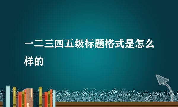 一二三四五级标题格式是怎么样的