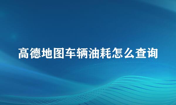 高德地图车辆油耗怎么查询