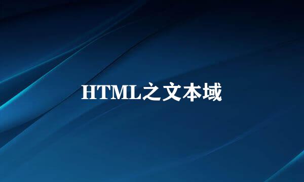 HTML之文本域