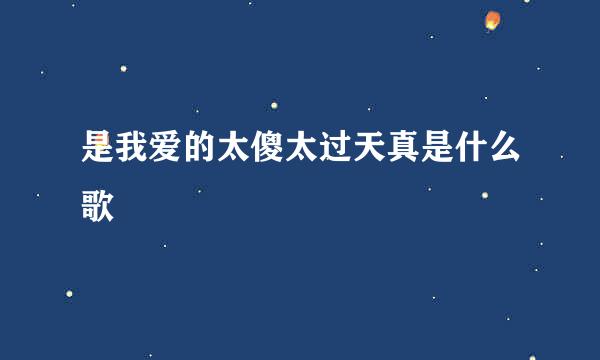 是我爱的太傻太过天真是什么歌