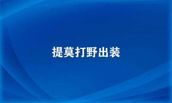 提莫打野出装