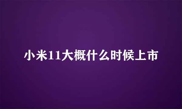 小米11大概什么时候上市