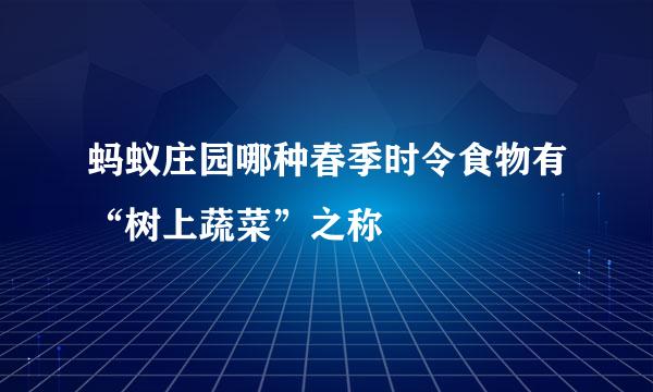蚂蚁庄园哪种春季时令食物有“树上蔬菜”之称