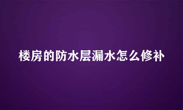 楼房的防水层漏水怎么修补