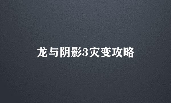 龙与阴影3灾变攻略