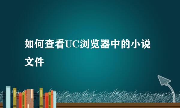如何查看UC浏览器中的小说文件