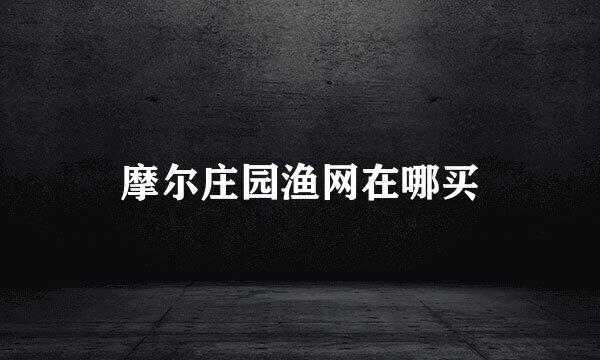 摩尔庄园渔网在哪买