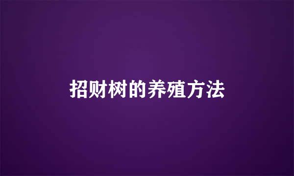 招财树的养殖方法