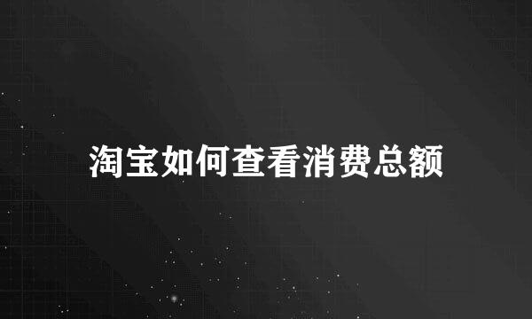 淘宝如何查看消费总额
