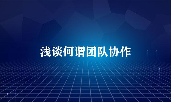 浅谈何谓团队协作